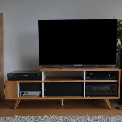 Custom-made oak and poplar TV cabinet