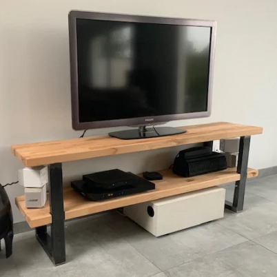 DIY custom wooden TV bench