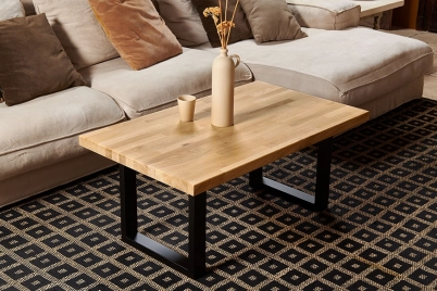 coffee table with square steel legs 40 x 40 black