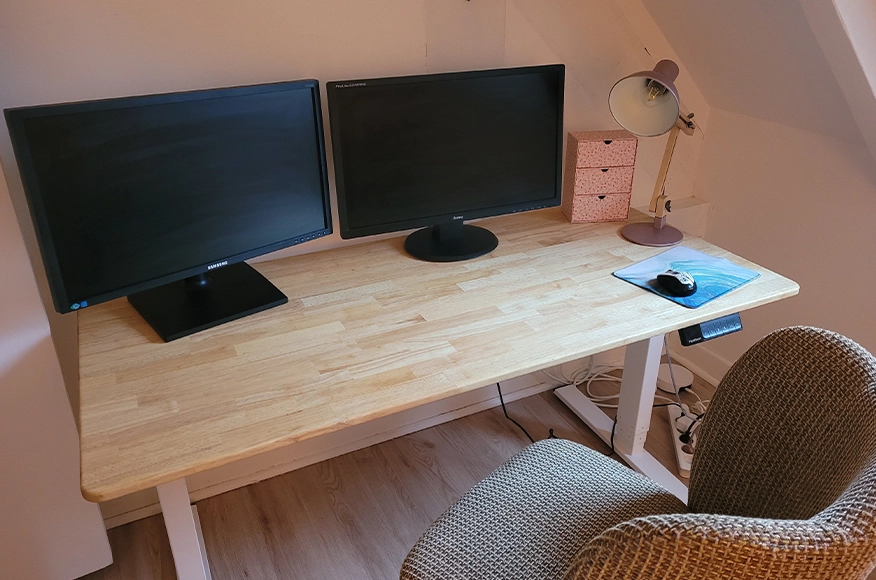 Plateau bois sur mesure pour bureau assis debout