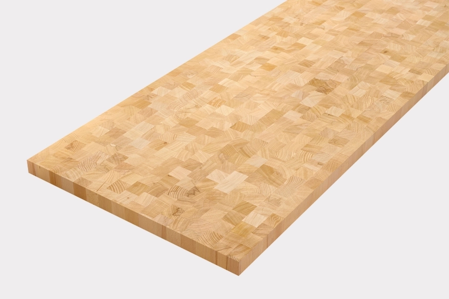 Custom end-grain wood top for table