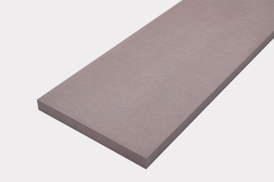 Light grey Valchromat® MDF planks for the making of shelves