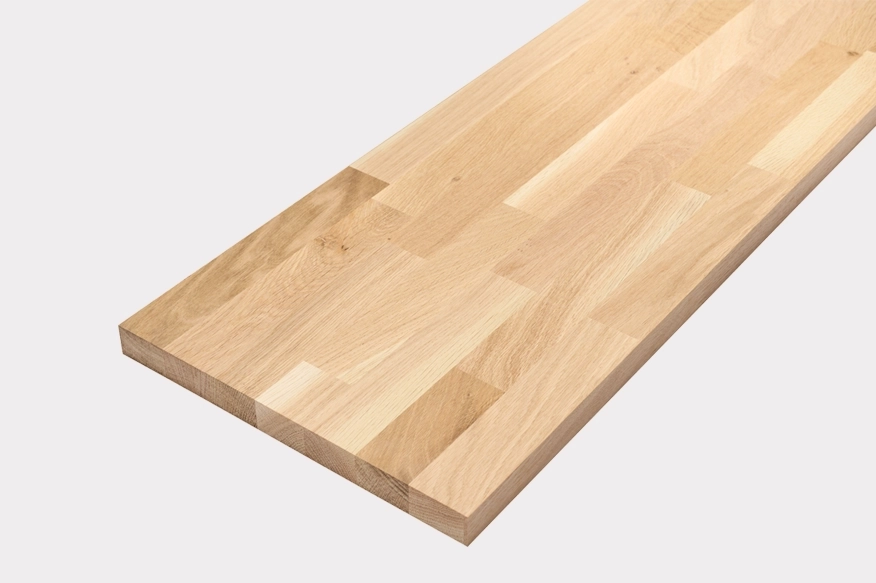 custom natural solid oak plank for the manufacture of shelves, bookcases and other storage furniture
