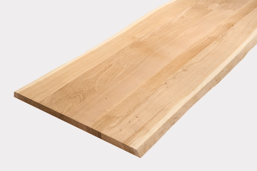 Custom solid oak wood raw edge panel