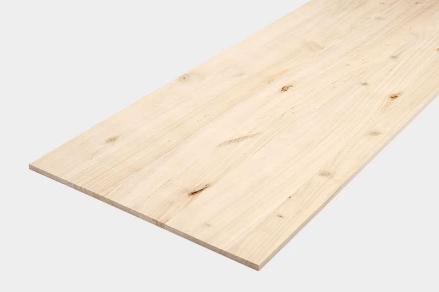 Tablero de madera de álamo macizo rústico para la fabricación de mesas y escritorios