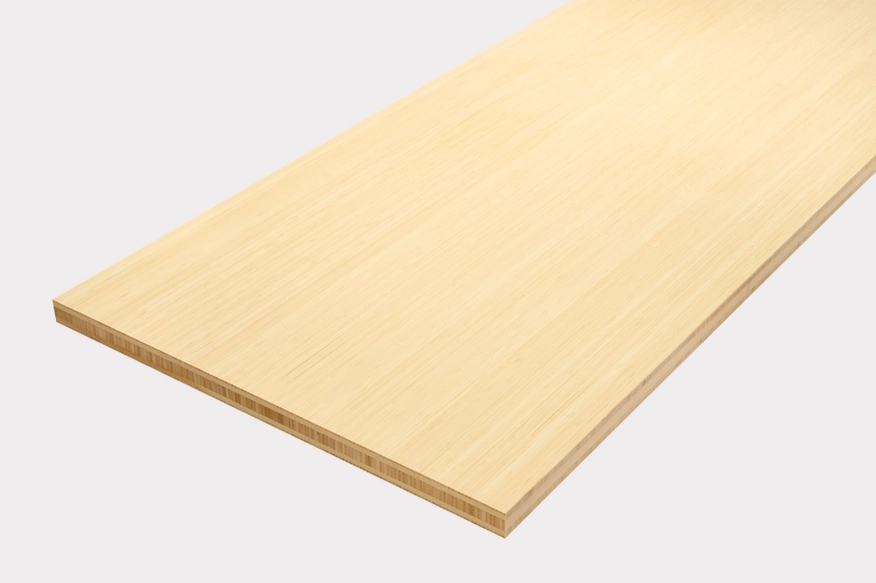 Natural bamboo worktop for kitchen layout