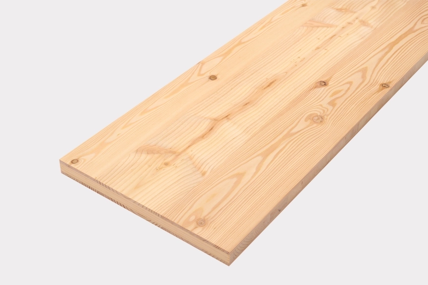 Custom 3-ply larch wood stair treads