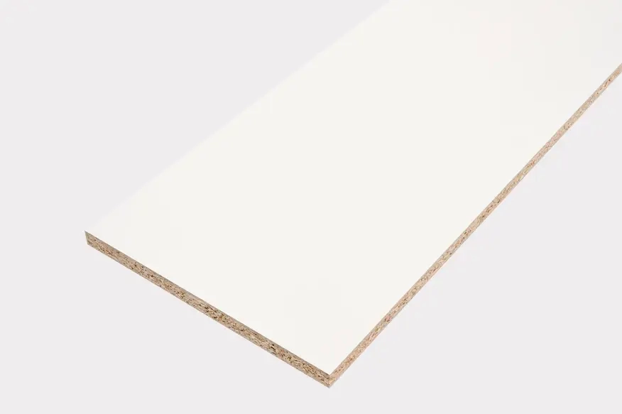 White kaolin melamine board for custom shelf creation