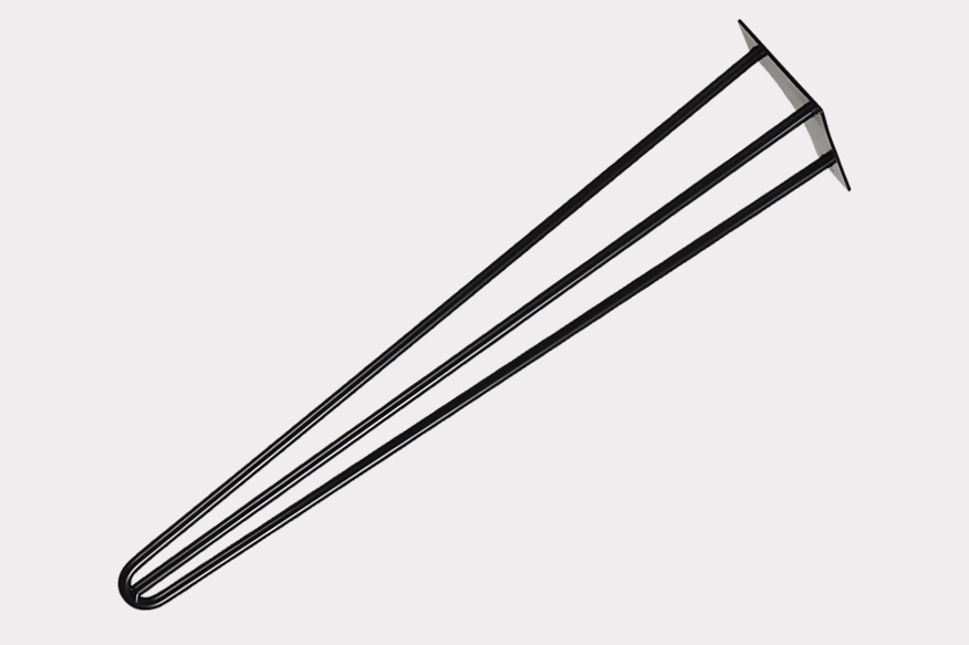 Hairpin leg, 71 cm, 3 legs, dark black