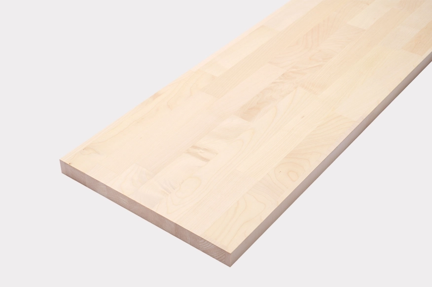 Custom stair treads in solid maple wood
