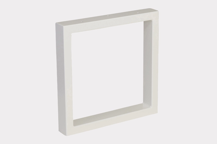 Square steel foot 40 cm high white