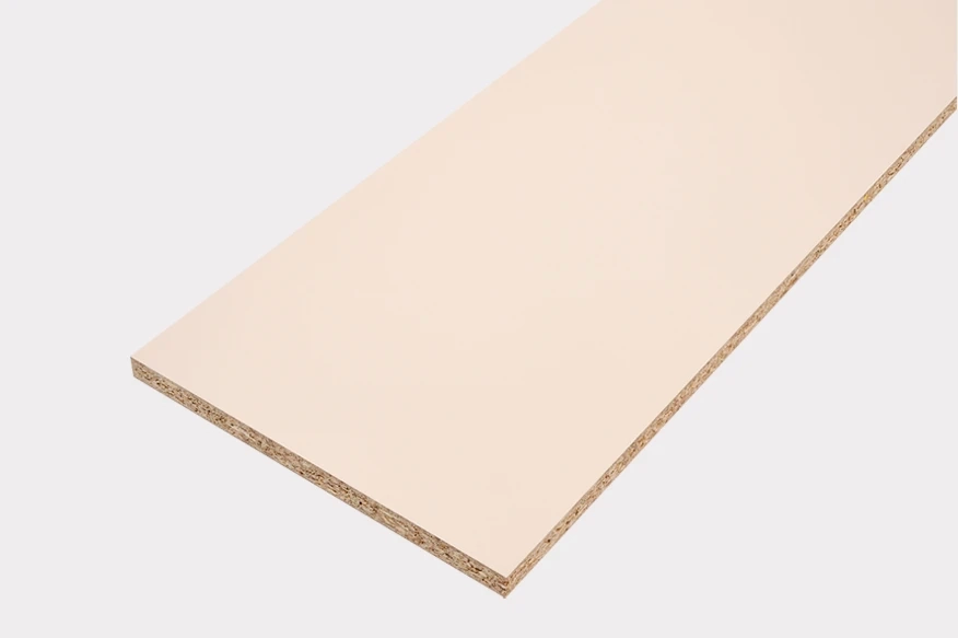 Tablero de melamina beige rosado para la fabricación de estanterías a medida