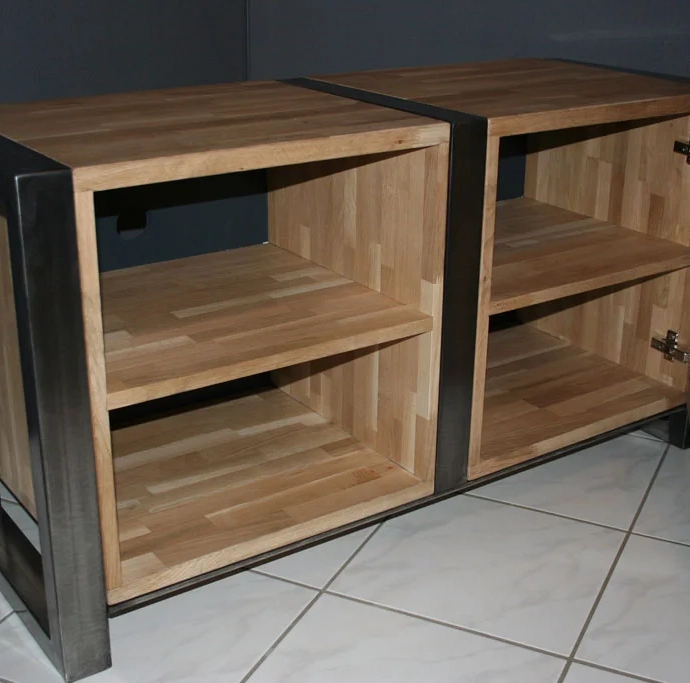 Custom wood / steel TV cabinet