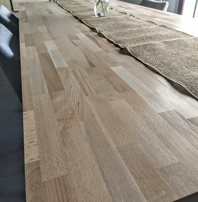 Table top in natural solid beech