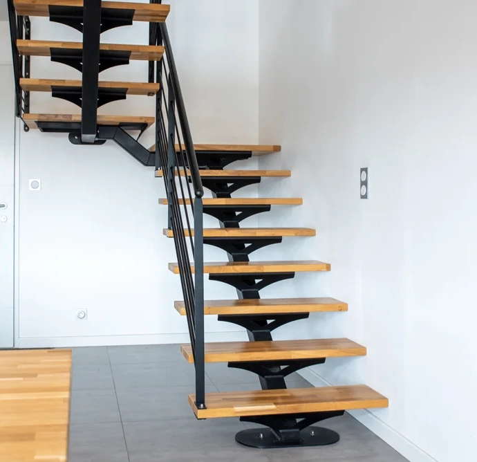 Custom wood metal staircase