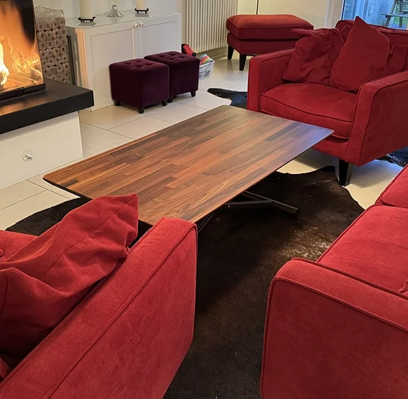 premium solid walnut custom coffee table