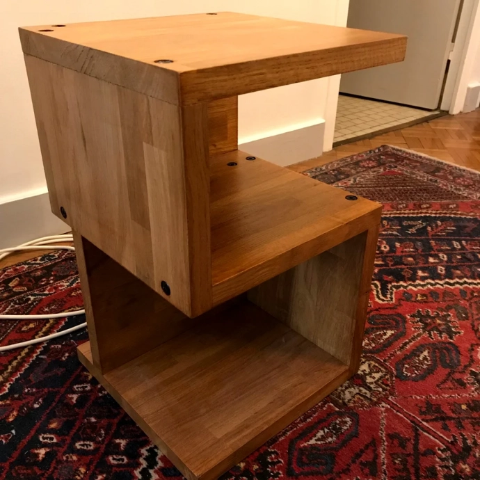 Custom oak bedside table