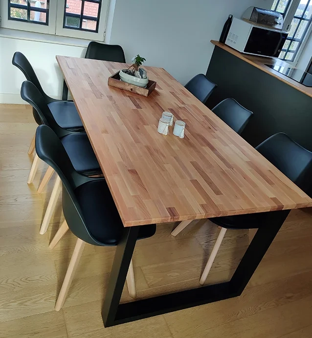 table industrielle bois massif sur mesure