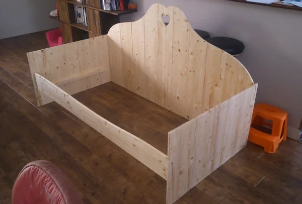 Custom wooden child's bed assembly