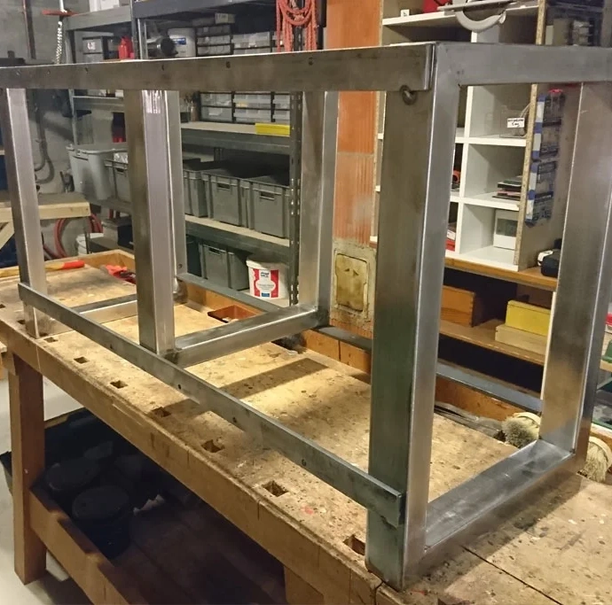 Steel structure for TV cabinet