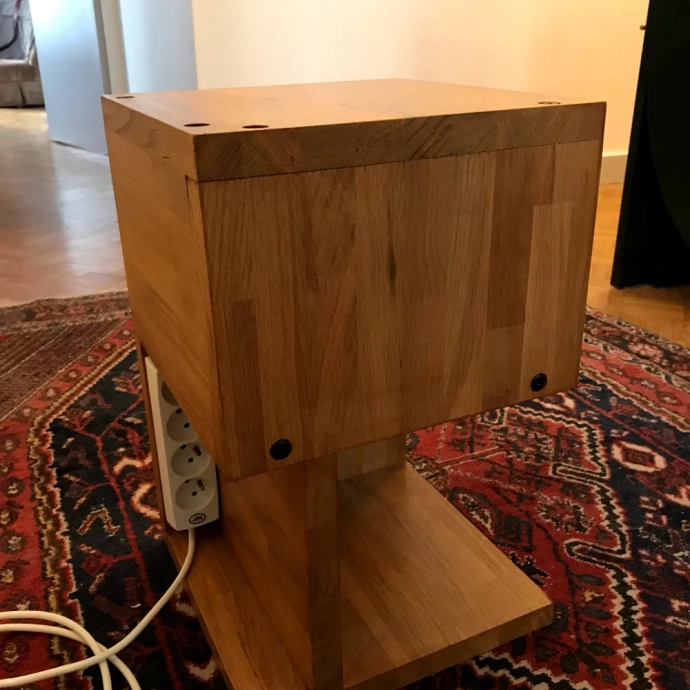 DIY solid oak bedside table