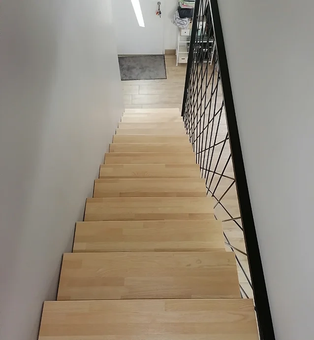 Custom solid ash stair steps
