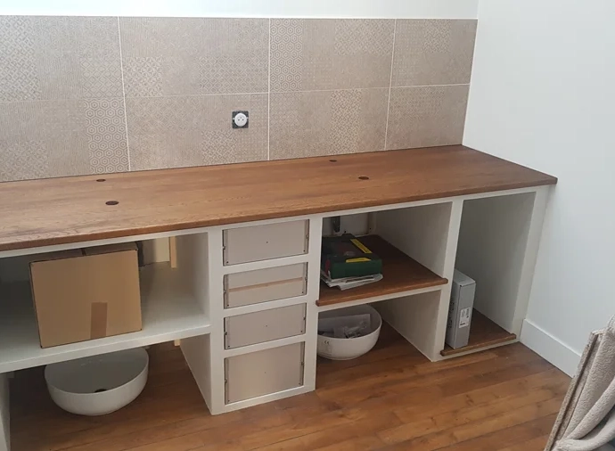 bespoke solid oak bathroom cabinet