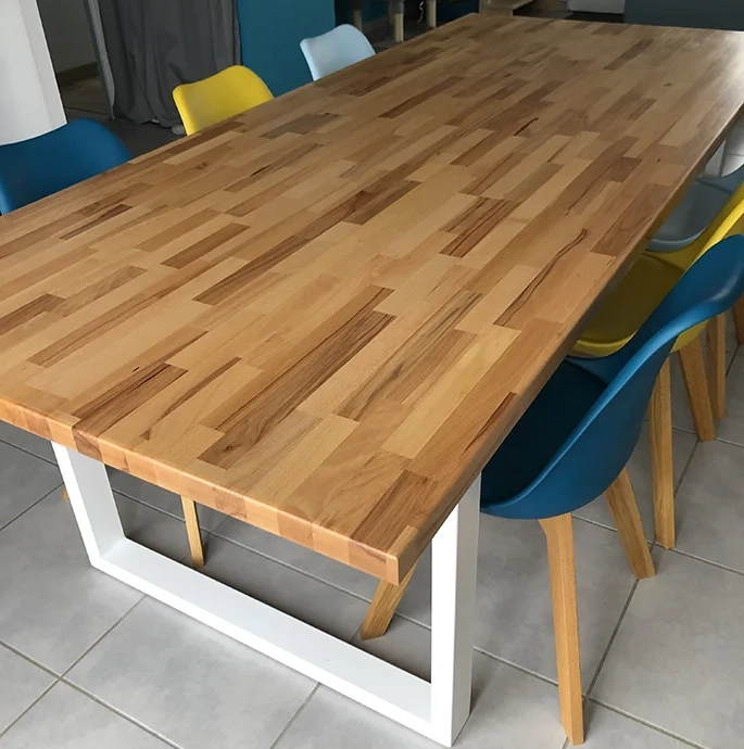 plateau en bois de hêtre pour table sur mesure