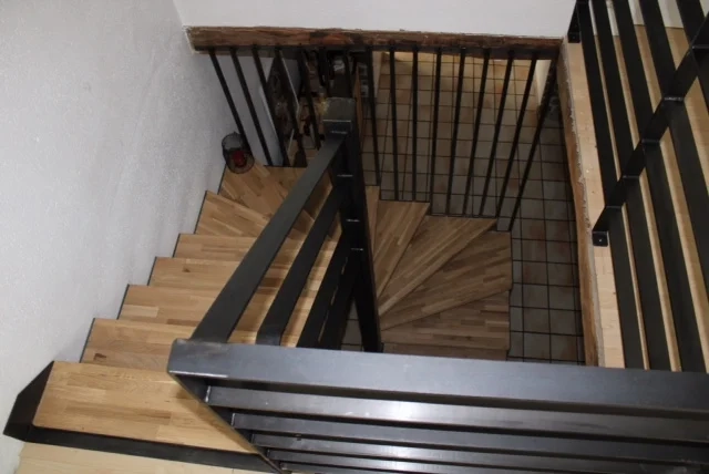 half-turn staircase with solid oak steps