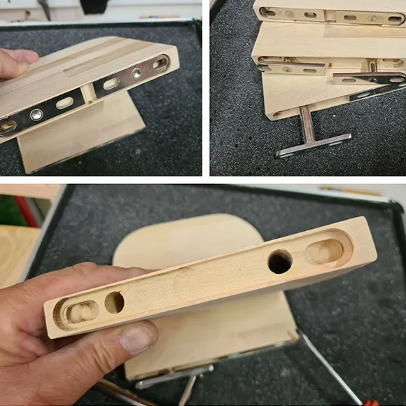 usinage pour système de fixation invisible pour étagère en bois