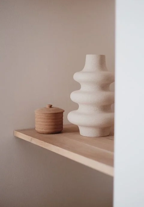 Shelves with custom wooden planks
