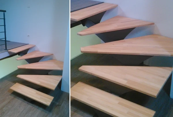 réalisation escalier bois - metal sur mesure avec laboutiquedubois.com