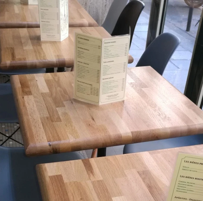 Manufacture of custom bistro tables with solid oak tops