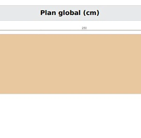 Plan des plans de travail en chêne sur mesure