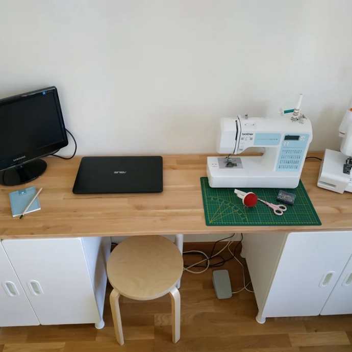 Custom made desk for sewing corner