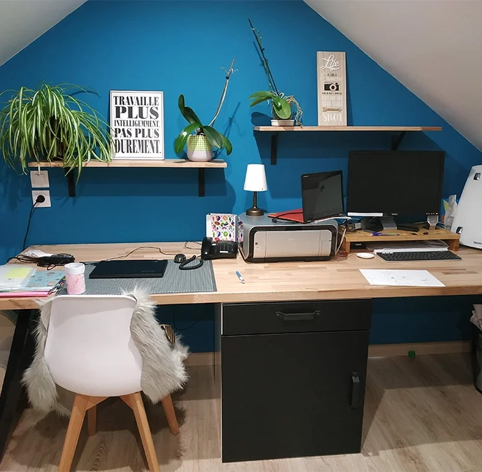 Office layout in the attic