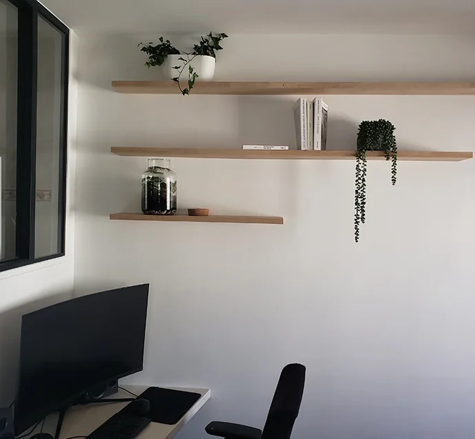 Custom solid wood wall shelves