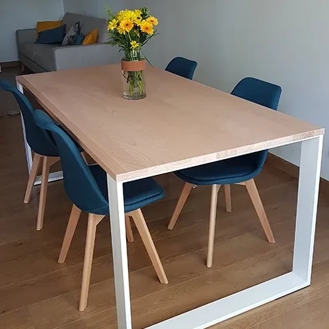 Custom dining table with custom beech top