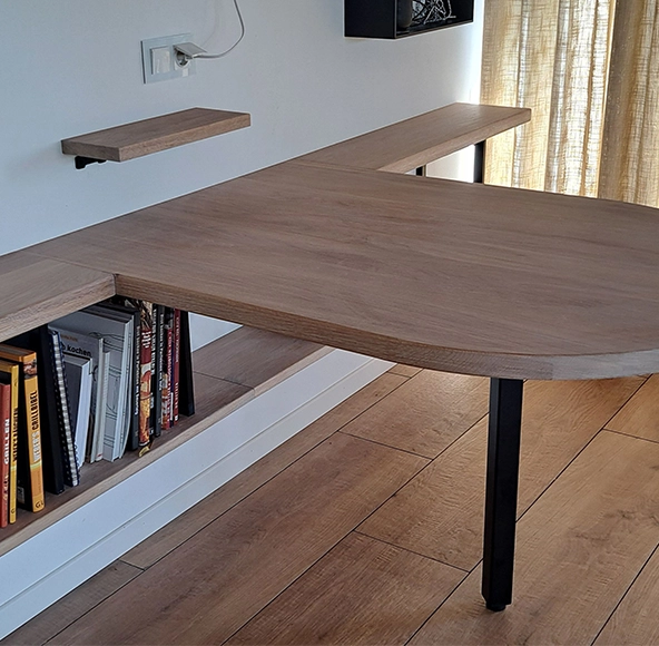 plateau en chêne massif pour coin café sur mesure