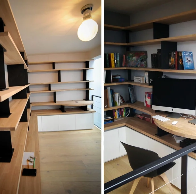 Fit out a mezzanine with custom bookcase