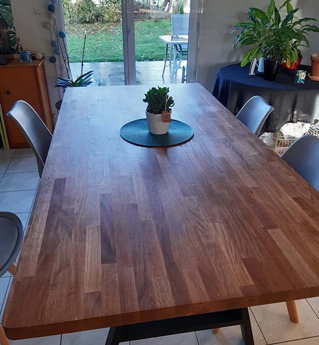 Custom made oak table top