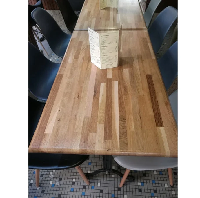 Custom made top in solid oak wood