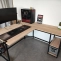 Corner desk with custom solid alder tops
