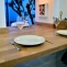table d'appoint de cuisine avec plateau sur mesure en chêne