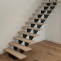 Quarter-turn staircase custom solid beech steps