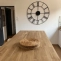 Solid oak worktop for central kitchen island