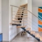 Steel staircase with custom beech steps