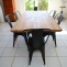 Custom dining table with solid oak top