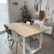Custom-made dining table with a rubberwood top