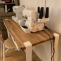 Creation of a desk with custom oak top and white tiptoe legs